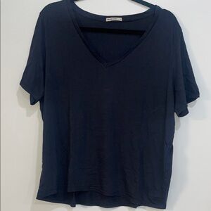 Marine Layer Black Boyfriend V-Neck Short Sleeve Tee Size Large